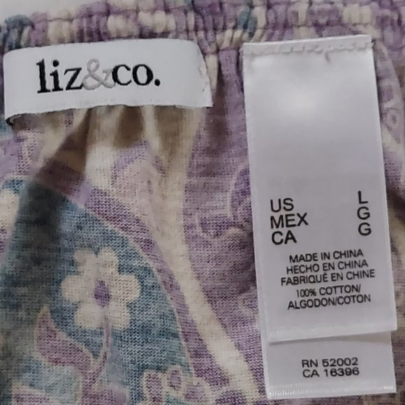 Liz&Co. Cap sleeve cotton top. - Picture 6 of 7